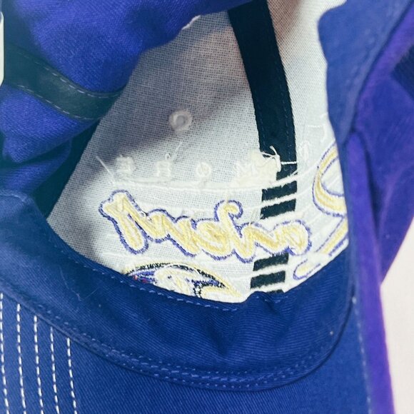 Baltimore Ravens Script Logo Hat Purple NFL Team Apparel Adjustable Cap - Picture 7 of 8
